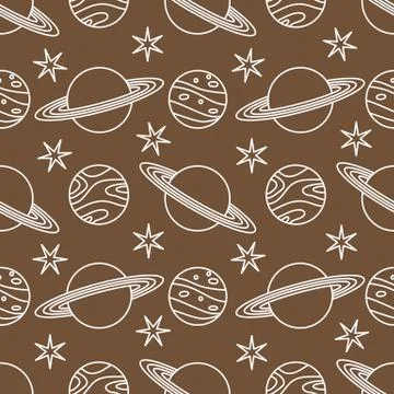 Space vector seamless pattern Astronomy Science イラスト素材