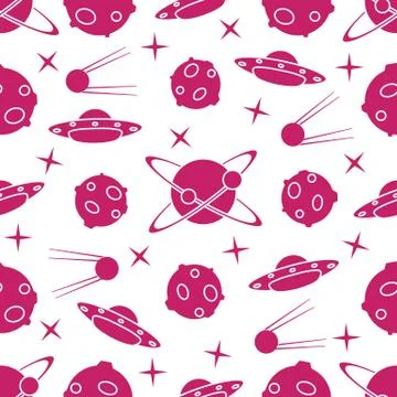 Space vector seamless pattern. Astronomy. Science イラスト素材