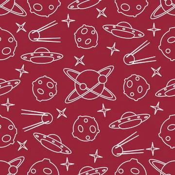 Space vector seamless pattern. Astronomy. Science 스톡 일러스트