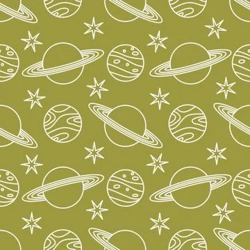Space vector seamless pattern Astronomy Science Stock Illustration