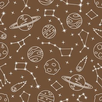 Space vector seamless pattern Astronomy Science 스톡 일러스트