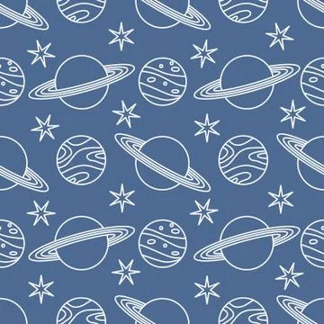 Space vector seamless pattern Astronomy Science 스톡 일러스트