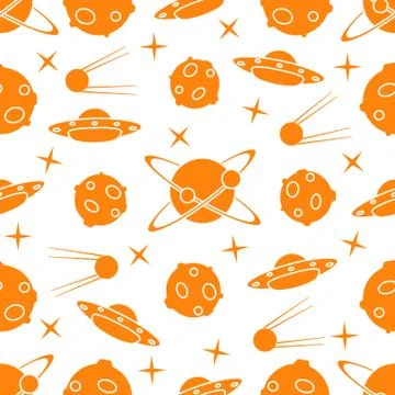 Space vector seamless pattern. Astronomy. Science 스톡 일러스트