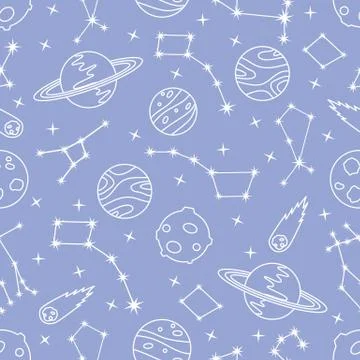 Space vector seamless pattern Astronomy Science Stock Illustration