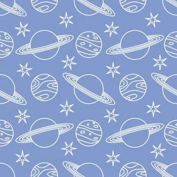 Space vector seamless pattern Astronomy Science イラスト素材