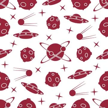 Space vector seamless pattern. Astronomy. Science 스톡 일러스트