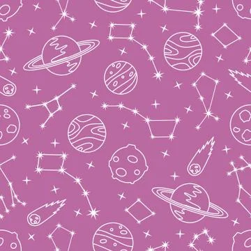 Space vector seamless pattern Astronomy Science 스톡 일러스트
