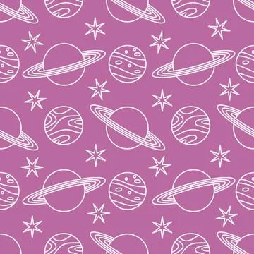 Space vector seamless pattern Astronomy Science 스톡 일러스트