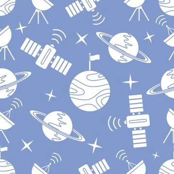Space vector seamless pattern Astronomy Science Stock Illustration