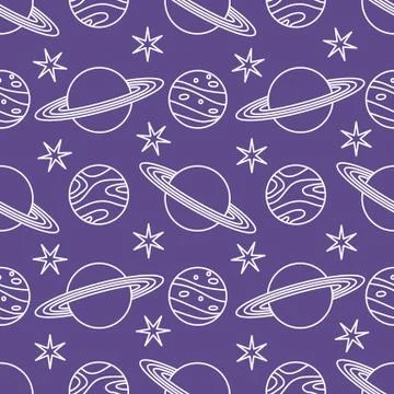 Space vector seamless pattern Astronomy Science イラスト素材