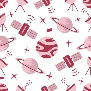 Space vector seamless pattern Astronomy Science Stock Illustration