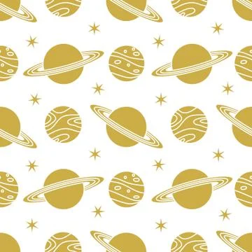 Space vector seamless pattern Astronomy Science Illustrazione stock