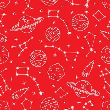 Space vector seamless pattern Astronomy Science イラスト素材