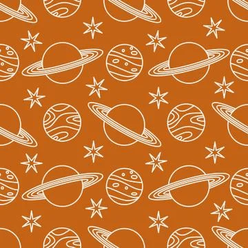 Space vector seamless pattern Astronomy Science イラスト素材