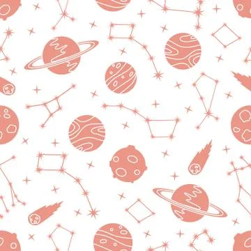 Space vector seamless pattern Astronomy Science Stock Illustration