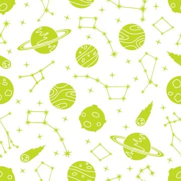 Space vector seamless pattern Astronomy Science 스톡 일러스트
