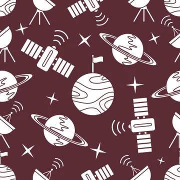 Space vector seamless pattern Astronomy Science Stock Illustration