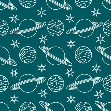 Space vector seamless pattern Astronomy Science 스톡 일러스트