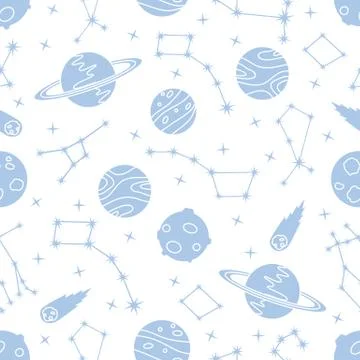 Space vector seamless pattern Astronomy Science イラスト素材