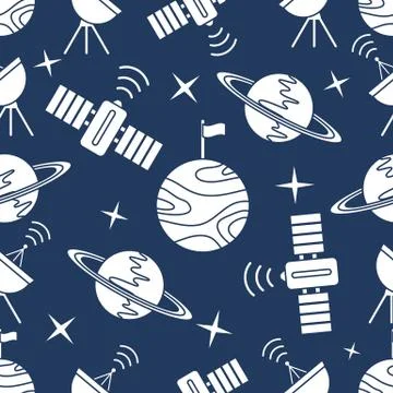 Space vector seamless pattern Astronomy Science Stock Illustration