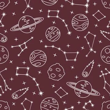 Space vector seamless pattern Astronomy Science Stockillustratie