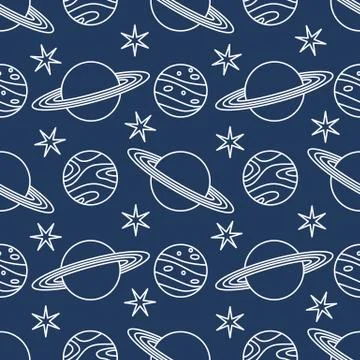 Space vector seamless pattern Astronomy Science 스톡 일러스트