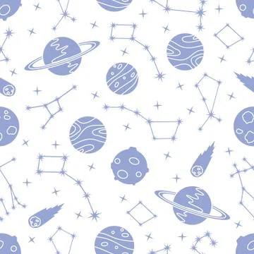Space vector seamless pattern Astronomy Science イラスト素材
