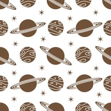 Space vector seamless pattern Astronomy Science イラスト素材