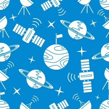 Space vector seamless pattern Astronomy Science Stockillustratie