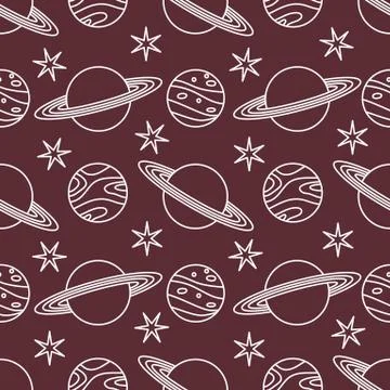 Space vector seamless pattern Astronomy Science Stockillustratie