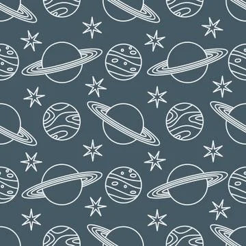 Space vector seamless pattern Astronomy Science イラスト素材