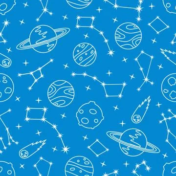 Space vector seamless pattern Astronomy Science Stockillustratie