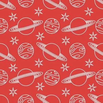 Space vector seamless pattern Astronomy Science イラスト素材