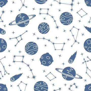 Space vector seamless pattern Astronomy Science Stockillustratie