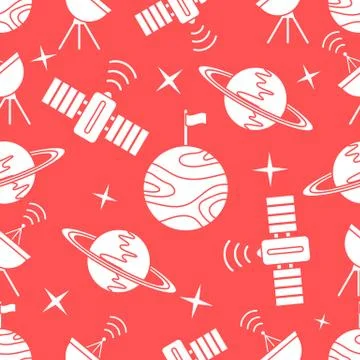 Space vector seamless pattern Astronomy Science 스톡 일러스트