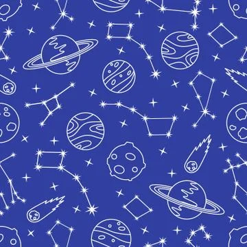 Space vector seamless pattern Astronomy Science イラスト素材