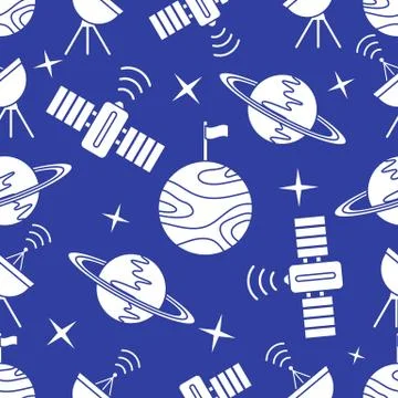 Space vector seamless pattern Astronomy Science Stockillustratie