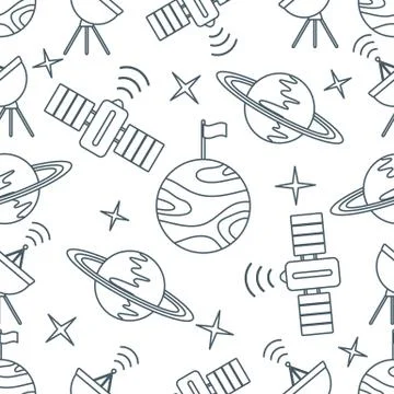 Space vector seamless pattern Astronomy Science Stockillustratie