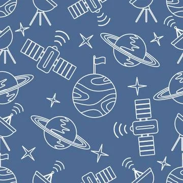Space vector seamless pattern Astronomy Science イラスト素材