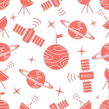 Space vector seamless pattern Astronomy Science イラスト素材