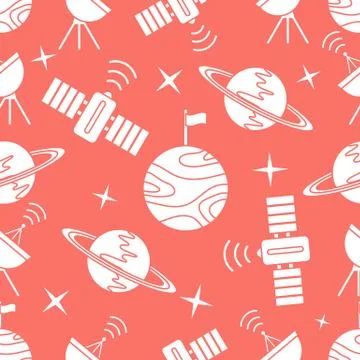 Space vector seamless pattern Astronomy Science Stockillustratie