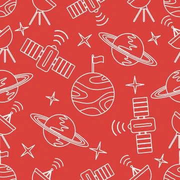Space vector seamless pattern Astronomy Science Stock Illustration