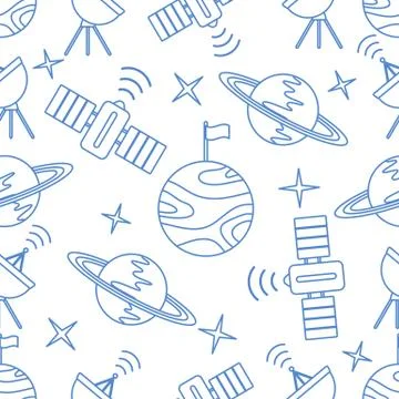 Space vector seamless pattern Astronomy Science イラスト素材