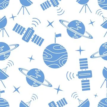 Space vector seamless pattern Astronomy Science Stock Illustration