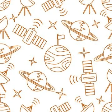 Space vector seamless pattern Astronomy Science 스톡 일러스트