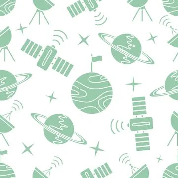 Space vector seamless pattern Astronomy Science Stockillustratie