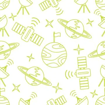 Space vector seamless pattern Astronomy Science イラスト素材