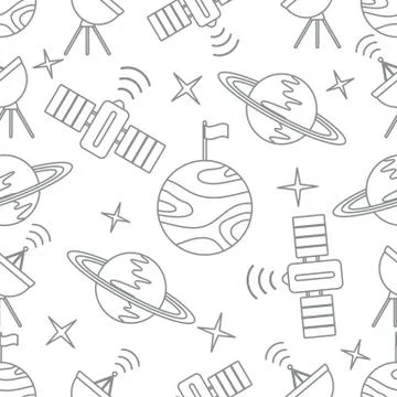 Space vector seamless pattern Astronomy Science Stock Illustration