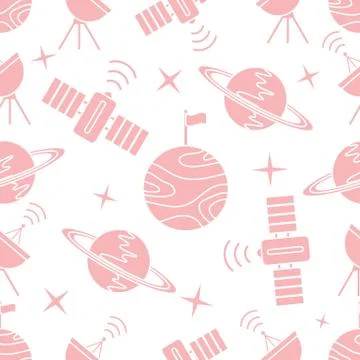 Space vector seamless pattern Astronomy Science イラスト素材