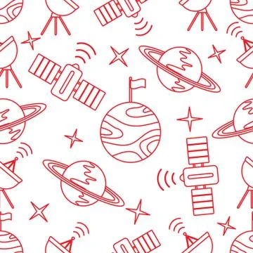 Space vector seamless pattern Astronomy Science 스톡 일러스트